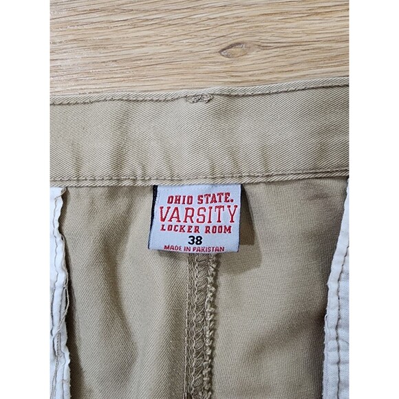Ohio State Buckeyes Shorts Mens 38 Beige Khaki Cargo OSU Patch Embroidery Team - Picture 5 of 10